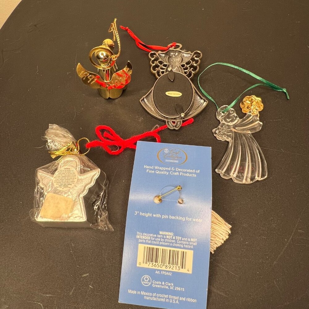 5 Angel Ornaments & Pins - Mixed Materials - Holiday/Decorative Collectibles - Picture 2 of 11